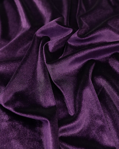 DARK PURPLE PLAIN VELVET LYCRA FABRIC ( WIDTH 58 INCHES )