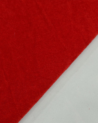 RED PLAIN VELVET LYCRA FABRIC ( WIDTH 58 INCHES )