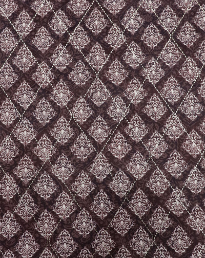 BROWN ABSTRACT DESIGN PRINTED VELVET FABRIC ( WIDTH 58 INCHES )