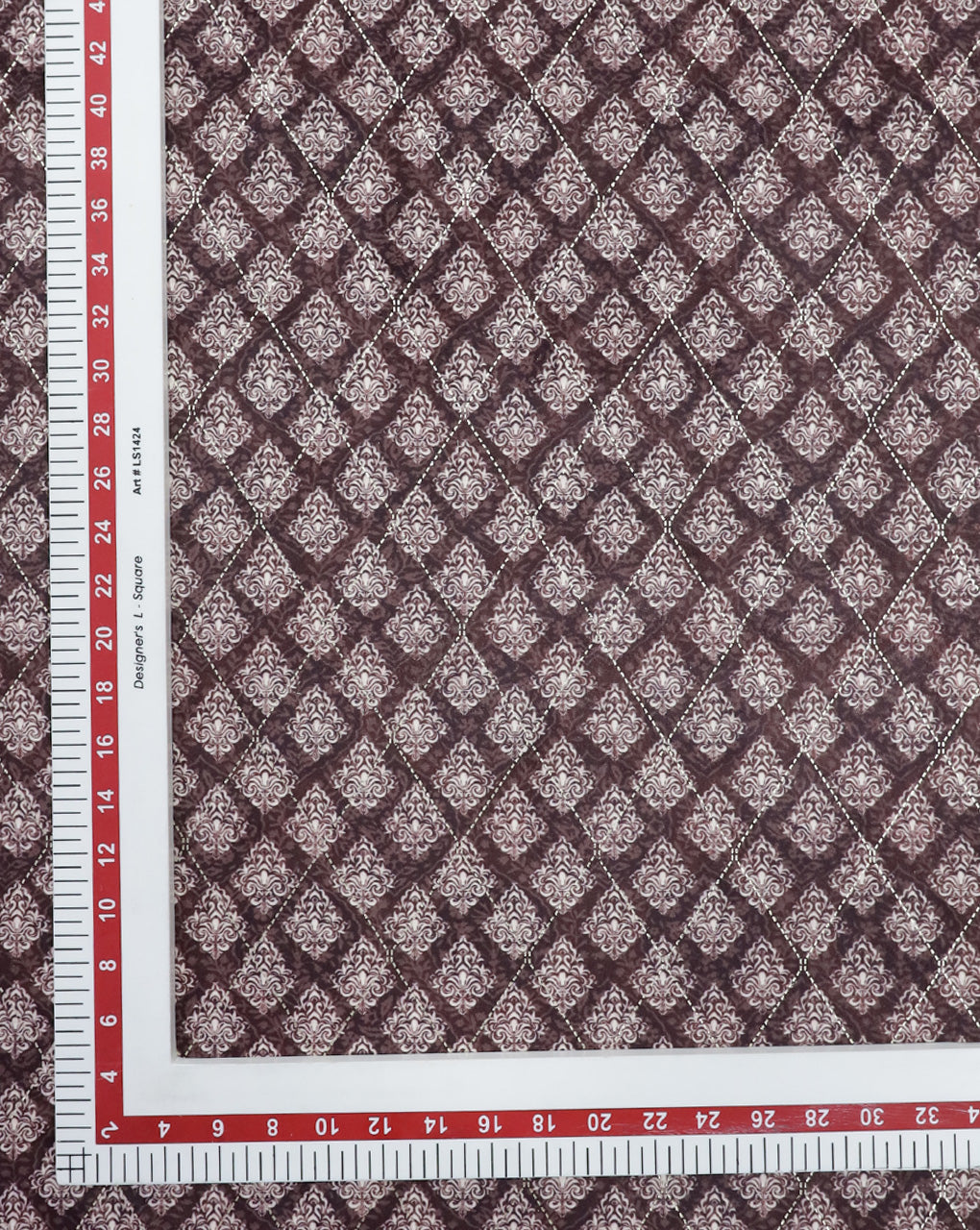 BROWN ABSTRACT DESIGN PRINTED VELVET FABRIC ( WIDTH 58 INCHES )