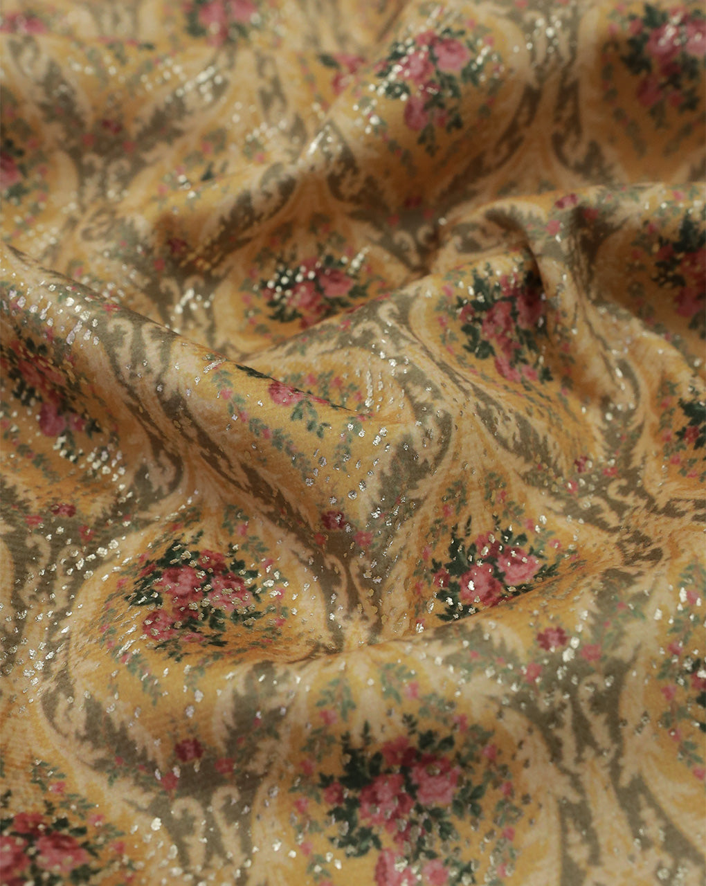 MULTICOLOR FLORAL DESIGN PRINTED VELVET FABRIC ( WIDTH 58 INCHES )
