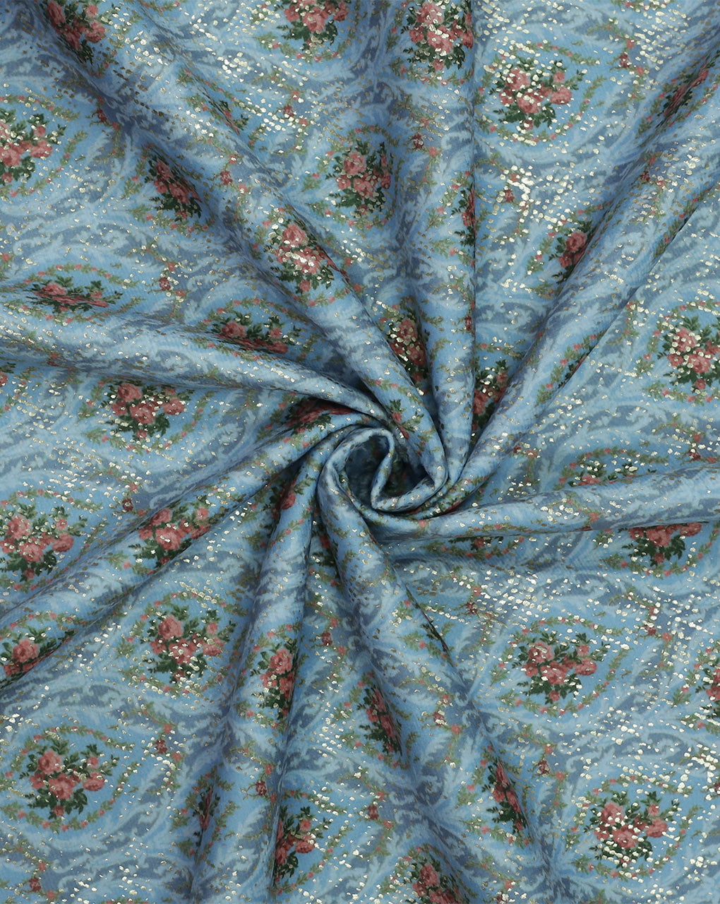 MULTICOLOR FLORAL DESIGN PRINTED VELVET FABRIC ( WIDTH 58 INCHES )