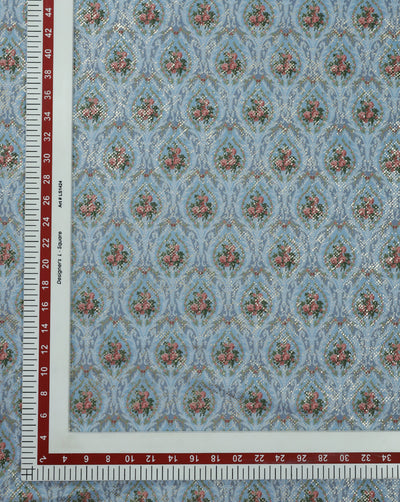 MULTICOLOR FLORAL DESIGN PRINTED VELVET FABRIC ( WIDTH 58 INCHES )