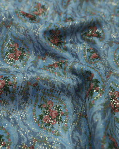 MULTICOLOR FLORAL DESIGN PRINTED VELVET FABRIC ( WIDTH 58 INCHES )