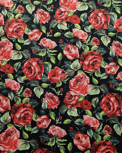 MULTICOLOR FLORAL DESIGN PRINTED VELVET FABRIC ( WIDTH 58 INCHES )