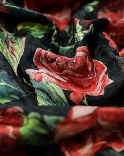 MULTICOLOR FLORAL DESIGN PRINTED VELVET FABRIC ( WIDTH 58 INCHES )
