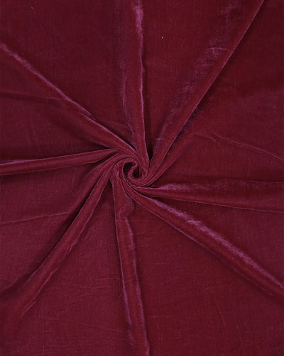 DARK MAROON PLAIN POLYESTER MICRO VELVET FABRIC ( WIDTH 58 INCHES )