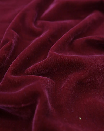 DARK MAROON PLAIN POLYESTER MICRO VELVET FABRIC ( WIDTH 58 INCHES )