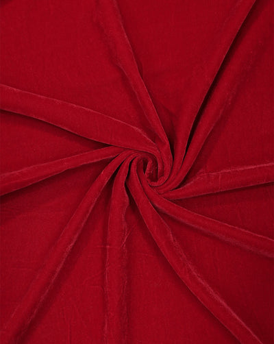 DARK RED PLAIN POLYESTER MICRO VELVET FABRIC ( WIDTH 58 INCHES )