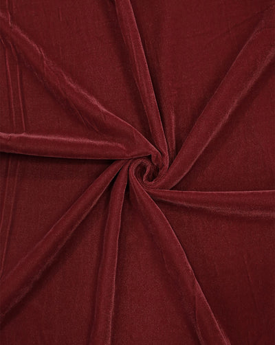 DARK MAROON PLAIN POLYESTER MICRO VELVET FABRIC ( WIDTH 58 INCHES )