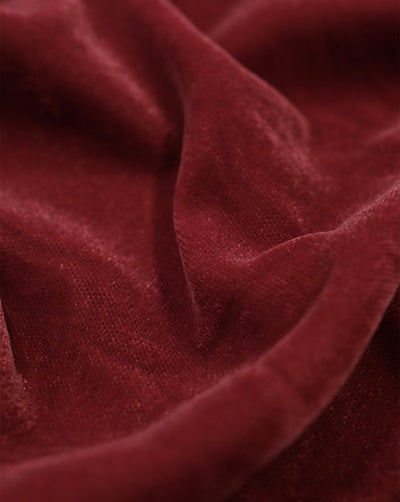 DARK MAROON PLAIN POLYESTER MICRO VELVET FABRIC ( WIDTH 58 INCHES )