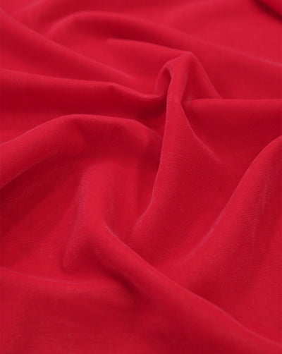 RED PLAIN POLYESTER MICRO VELVET FABRIC ( WIDTH 58 INCHES )