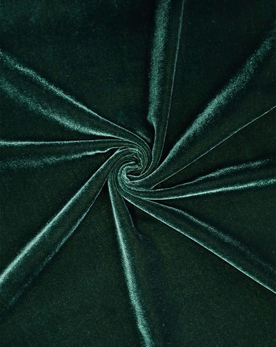 DARK GREEN PLAIN POLYESTER MICRO VELVET FABRIC ( WIDTH 58 INCHES )