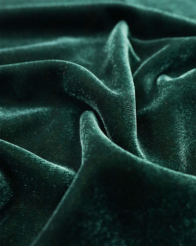 DARK GREEN PLAIN POLYESTER MICRO VELVET FABRIC ( WIDTH 58 INCHES )