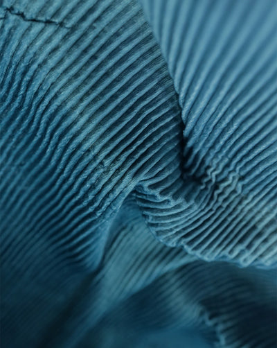 SEA GREEN OMBRE PATTERN POLYESTER PLEATED VELVET FABRIC