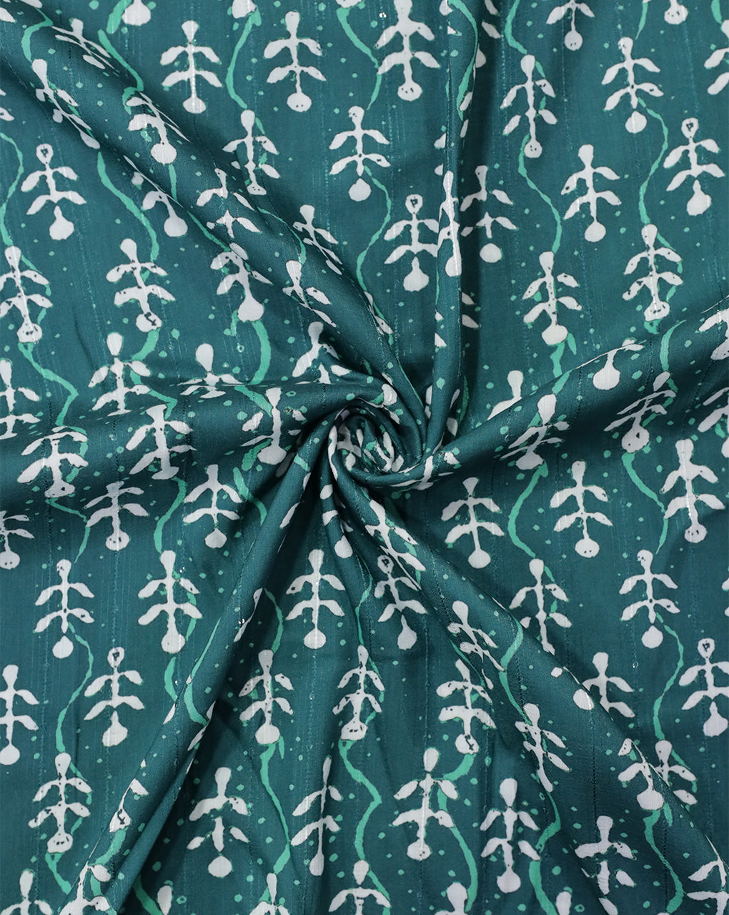 SEA GREEN ABSTRACT DESIGN POLYESTER DIGITAL PRINTED FABRIC (WIDTH 52 INCHES)