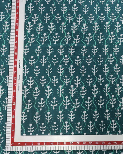 SEA GREEN ABSTRACT DESIGN POLYESTER DIGITAL PRINTED FABRIC (WIDTH 52 INCHES)