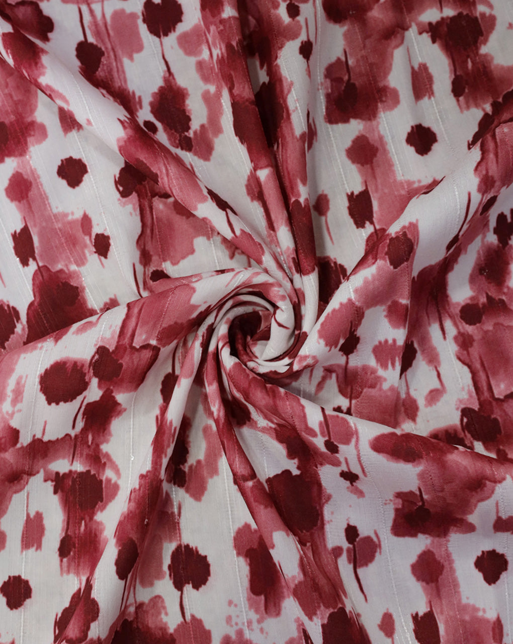 WHITE & RED ABSTRACT DESIGN POLYESTER DIGITAL PRINTED FABRIC (WIDTH 52 INCHES)