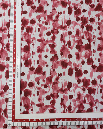 WHITE & RED ABSTRACT DESIGN POLYESTER DIGITAL PRINTED FABRIC (WIDTH 52 INCHES)