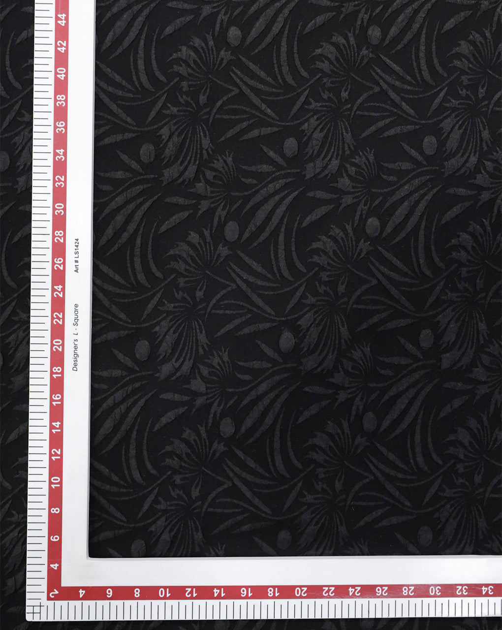 BLACK POLYESTER EMBOSSED JACQUARD FABRIC (WIDTH 58 INCHES)