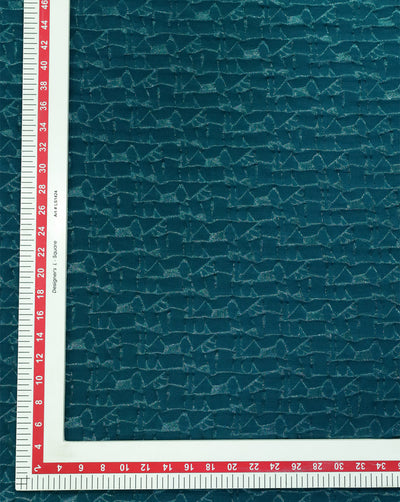 SEA GREEN POLYESTER EMBOSSED JACQUARD FABRIC