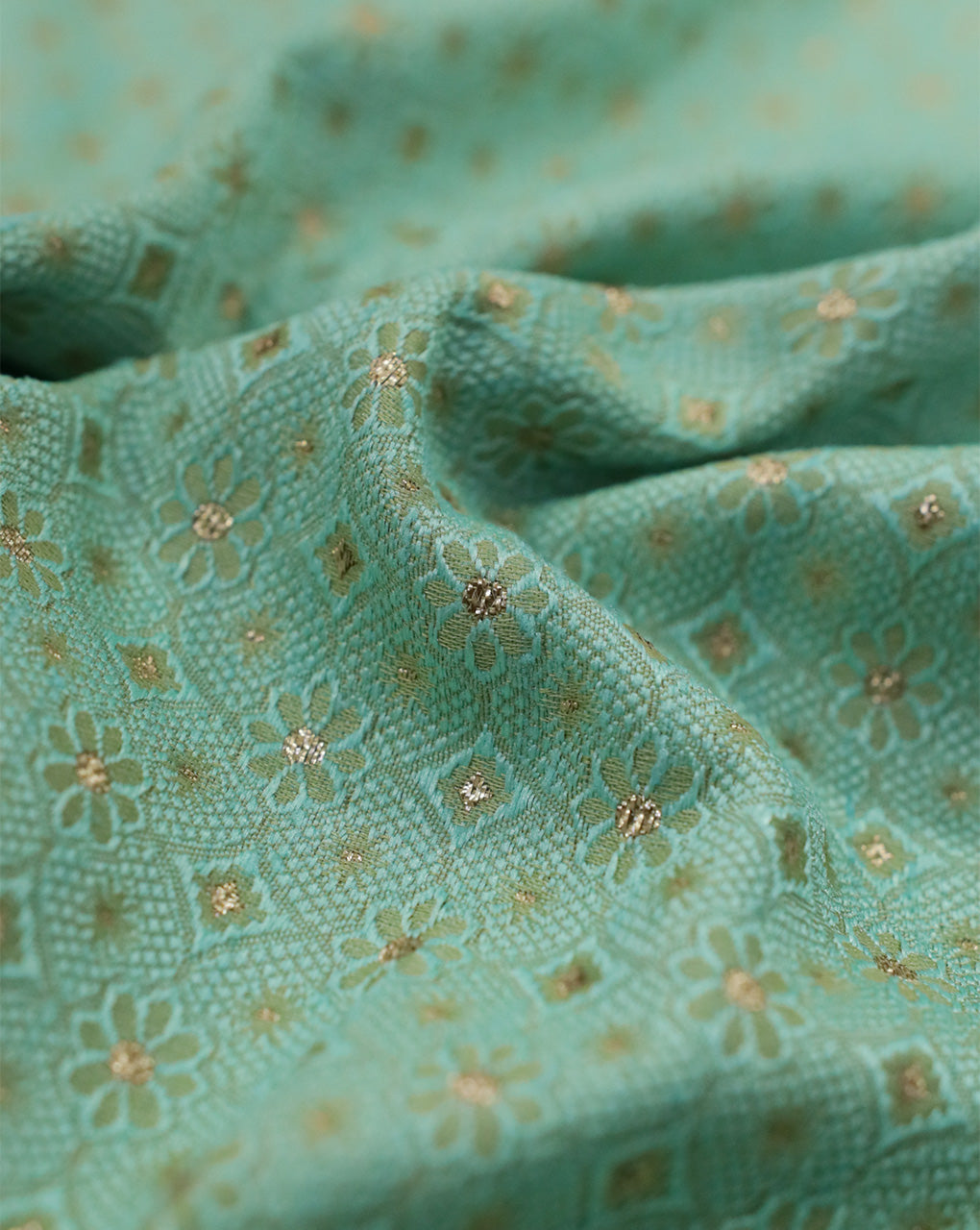 MINT GREEN POLYESTER JACQUARD FABRIC