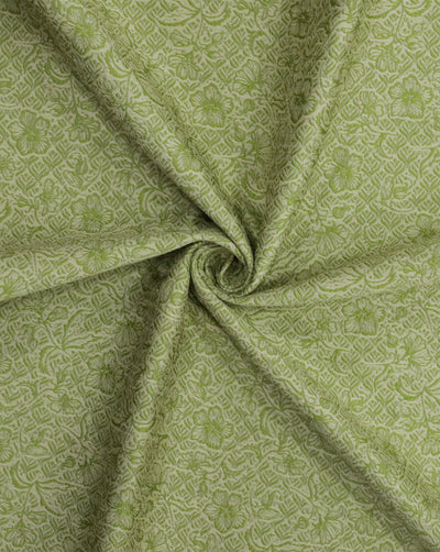 GREEN FLORAL DESIGN POLYESTER JACQUARD FABRIC