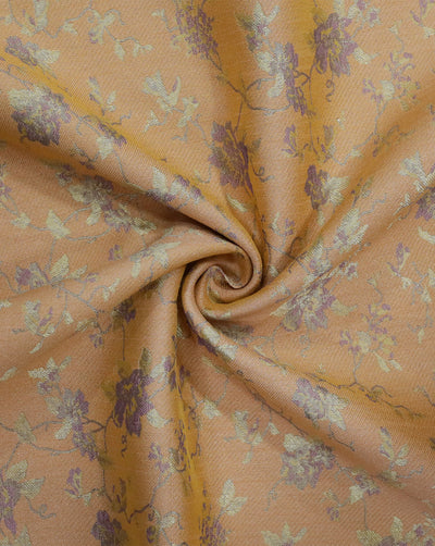 ORANGE COLOR FLORAL DESIGN POLYESTER JACQUARD FABRIC