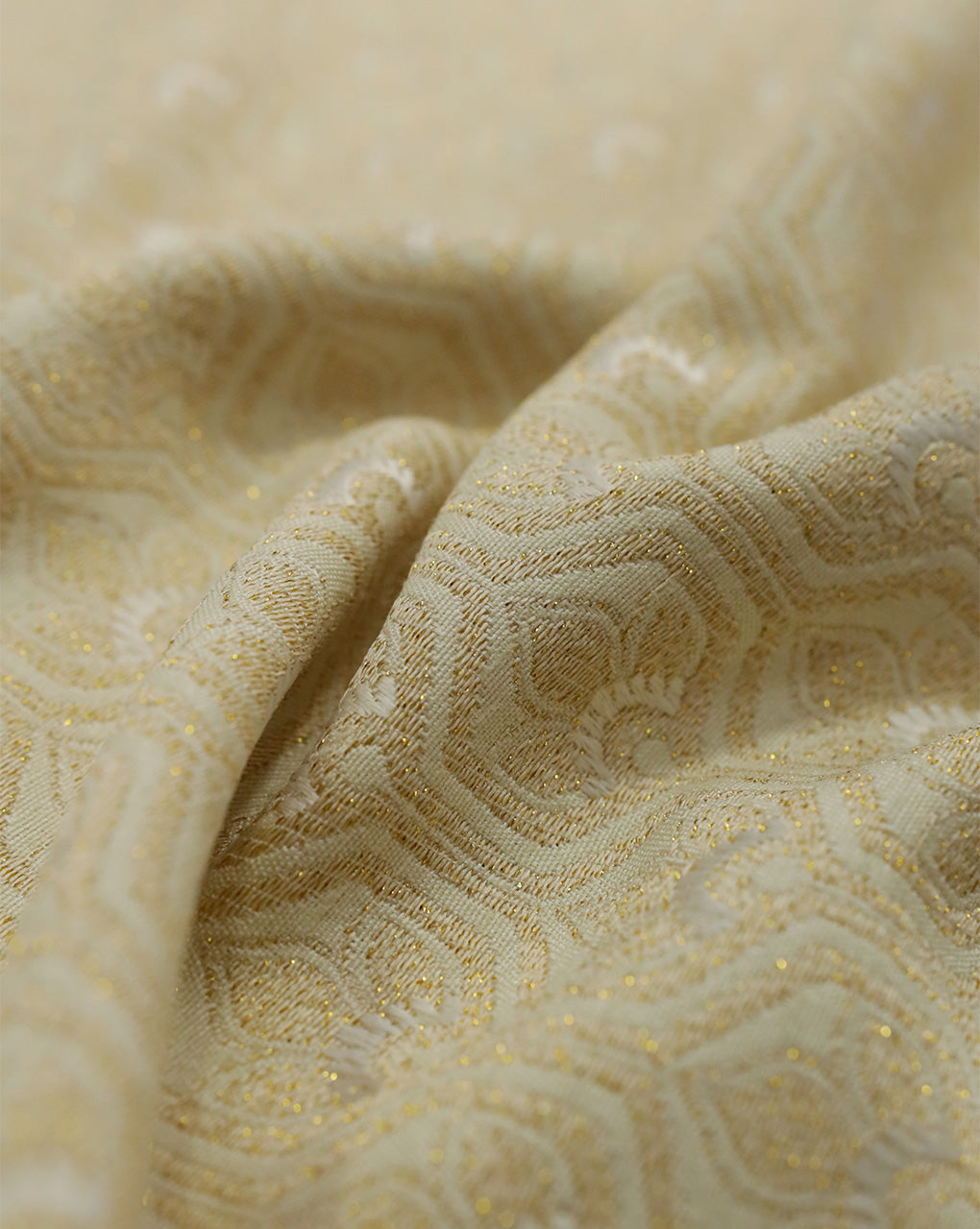 GOLDEN ABSTRACT DESIGN  POLYESTER JACQUARD FABRIC (WIDTH 58 INCHES)