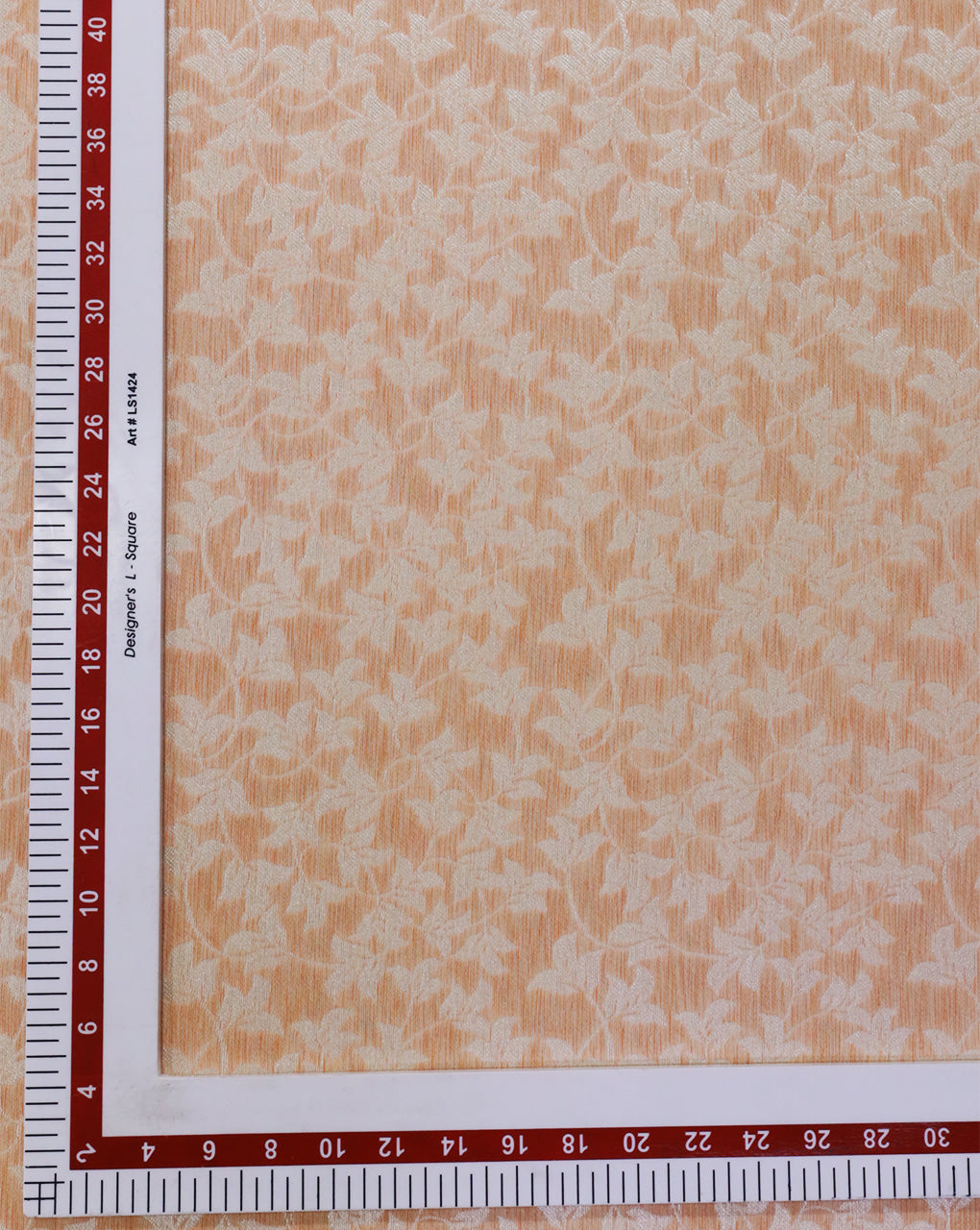 LIGHT ORANGE FLORAL DESIGN POLYESTER JACQUARD FABRIC