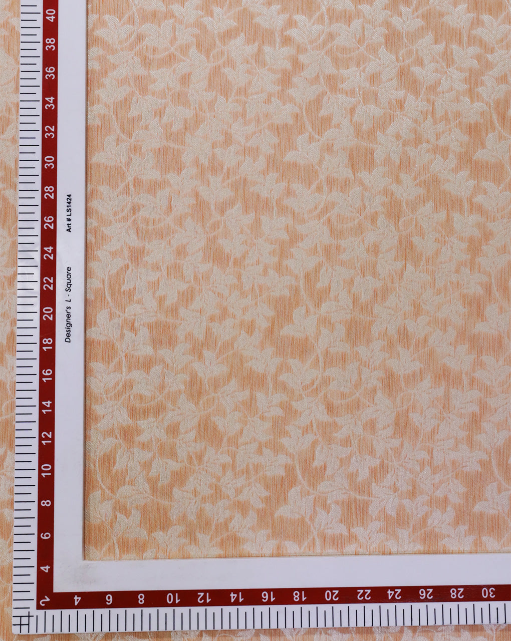 LIGHT ORANGE FLORAL DESIGN POLYESTER JACQUARD FABRIC