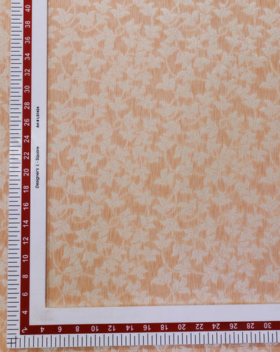 LIGHT ORANGE FLORAL DESIGN POLYESTER JACQUARD FABRIC