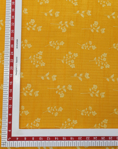 YELLOW FLORAL DESIGN POLYESTER JACQUARD FABRIC