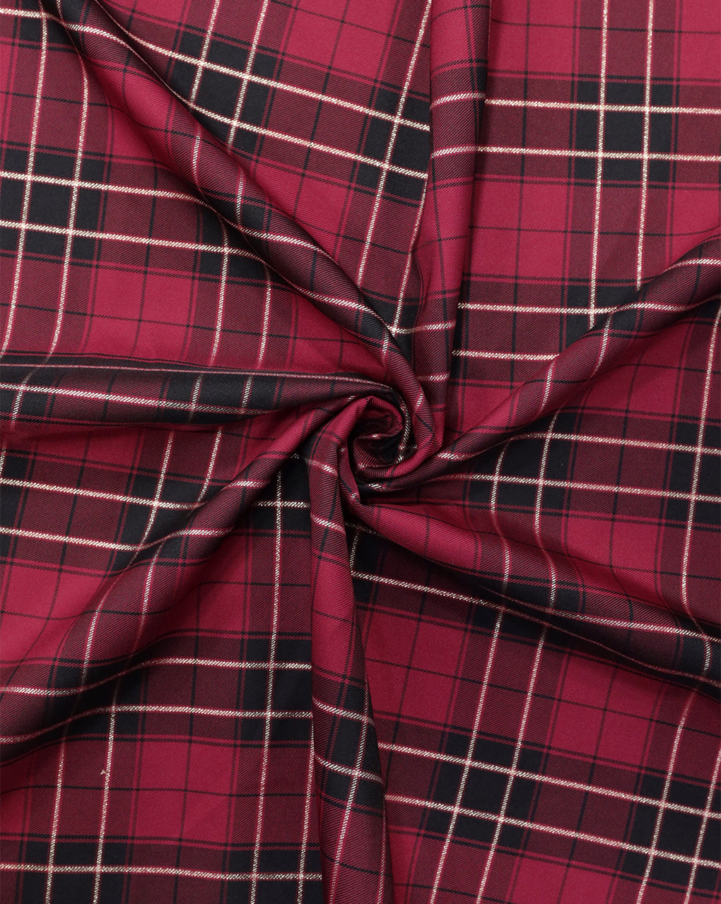 RED & BLACK CHECKS DESIGN POLYESTER JACQUARD FABRIC