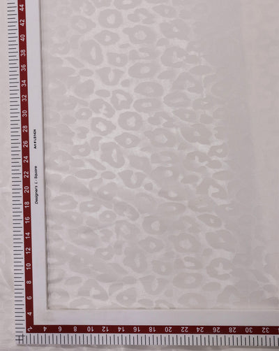 WHITE ABSTRACT DESIGN POLYESTER JACQUARD FABRIC