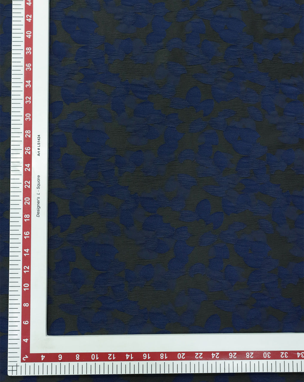 BLACK & BLUE ABSTRACT DESIGN POLYESTER JACQUARD FABRIC