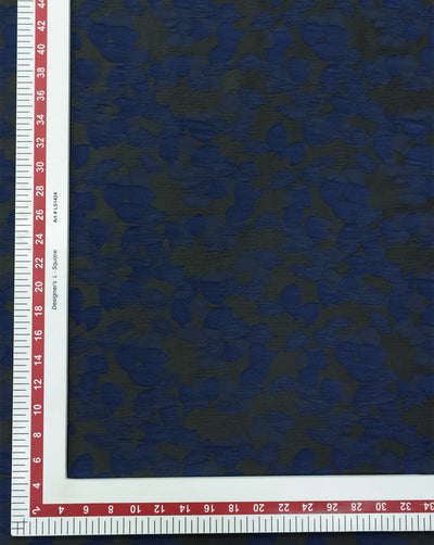BLACK & BLUE ABSTRACT DESIGN POLYESTER JACQUARD FABRIC