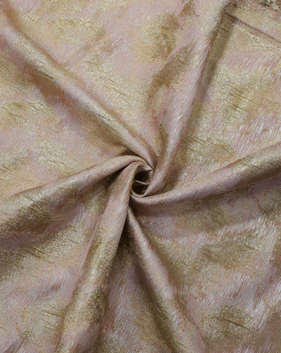 GOLDEN & PINK ABSTRACT DESIGN POLYESTER JACQUARD FABRIC