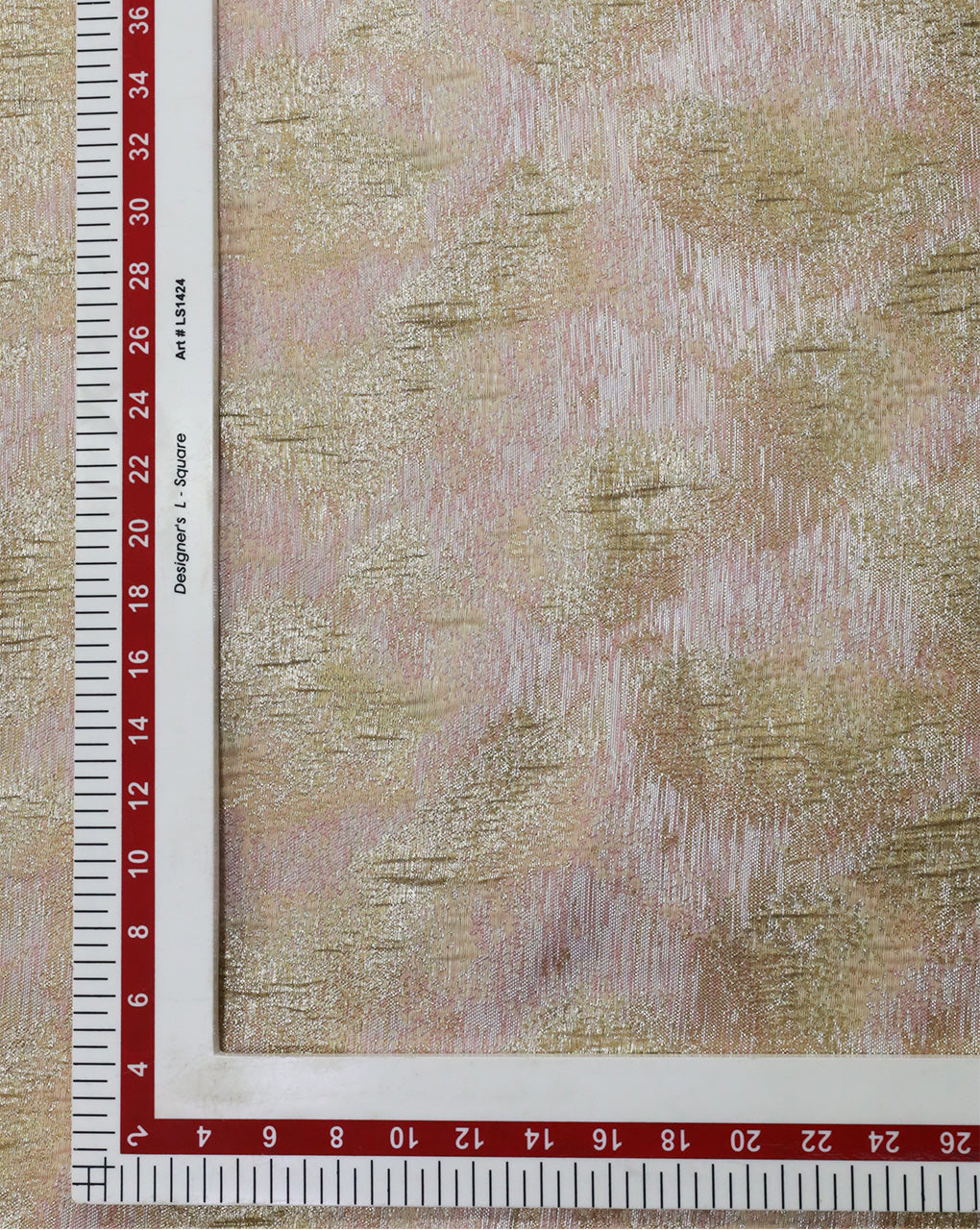 GOLDEN & PINK ABSTRACT DESIGN POLYESTER JACQUARD FABRIC