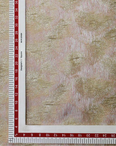 GOLDEN & PINK ABSTRACT DESIGN POLYESTER JACQUARD FABRIC