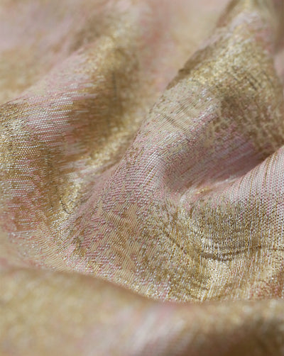 GOLDEN & PINK ABSTRACT DESIGN POLYESTER JACQUARD FABRIC