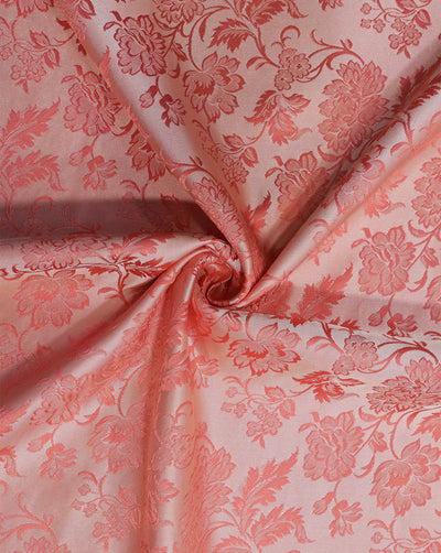 PINK FLORAL DESIGN POLYESTER JACQUARD FABRIC
