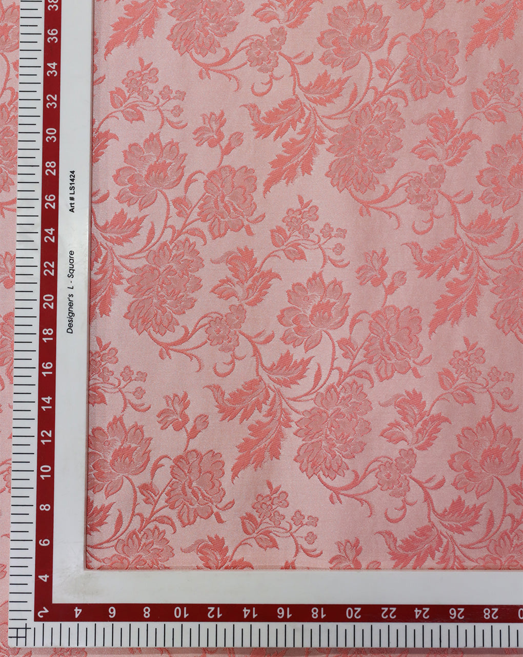 PINK FLORAL DESIGN POLYESTER JACQUARD FABRIC