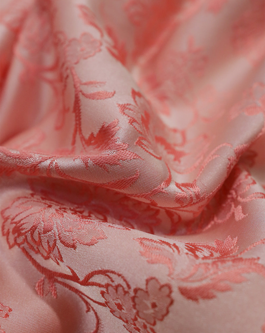 PINK FLORAL DESIGN POLYESTER JACQUARD FABRIC