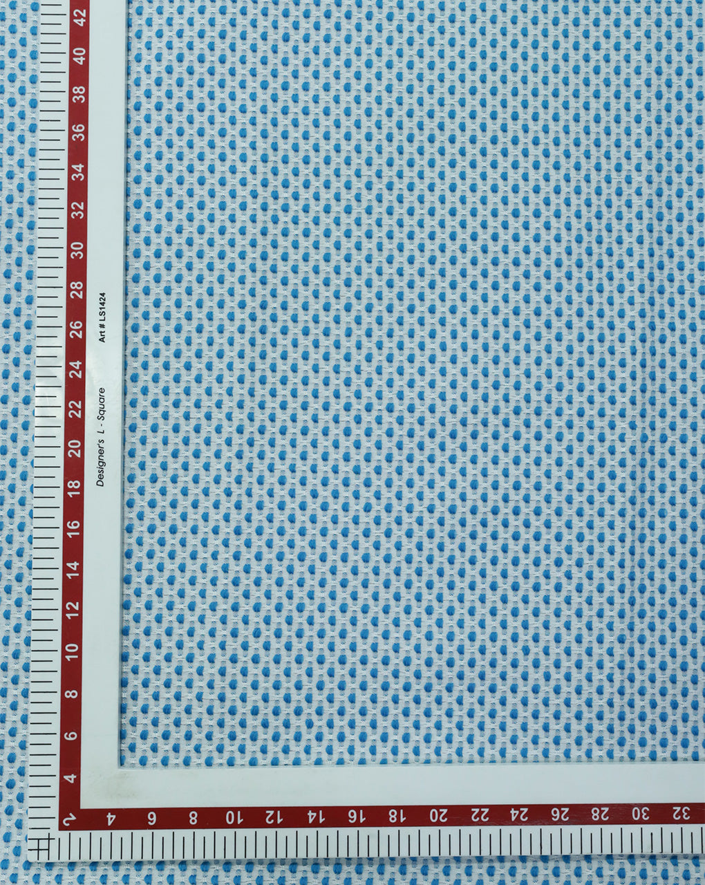 WHITE & BLUE DOTS DESIGN POLYESTER JACQUARD FABRIC