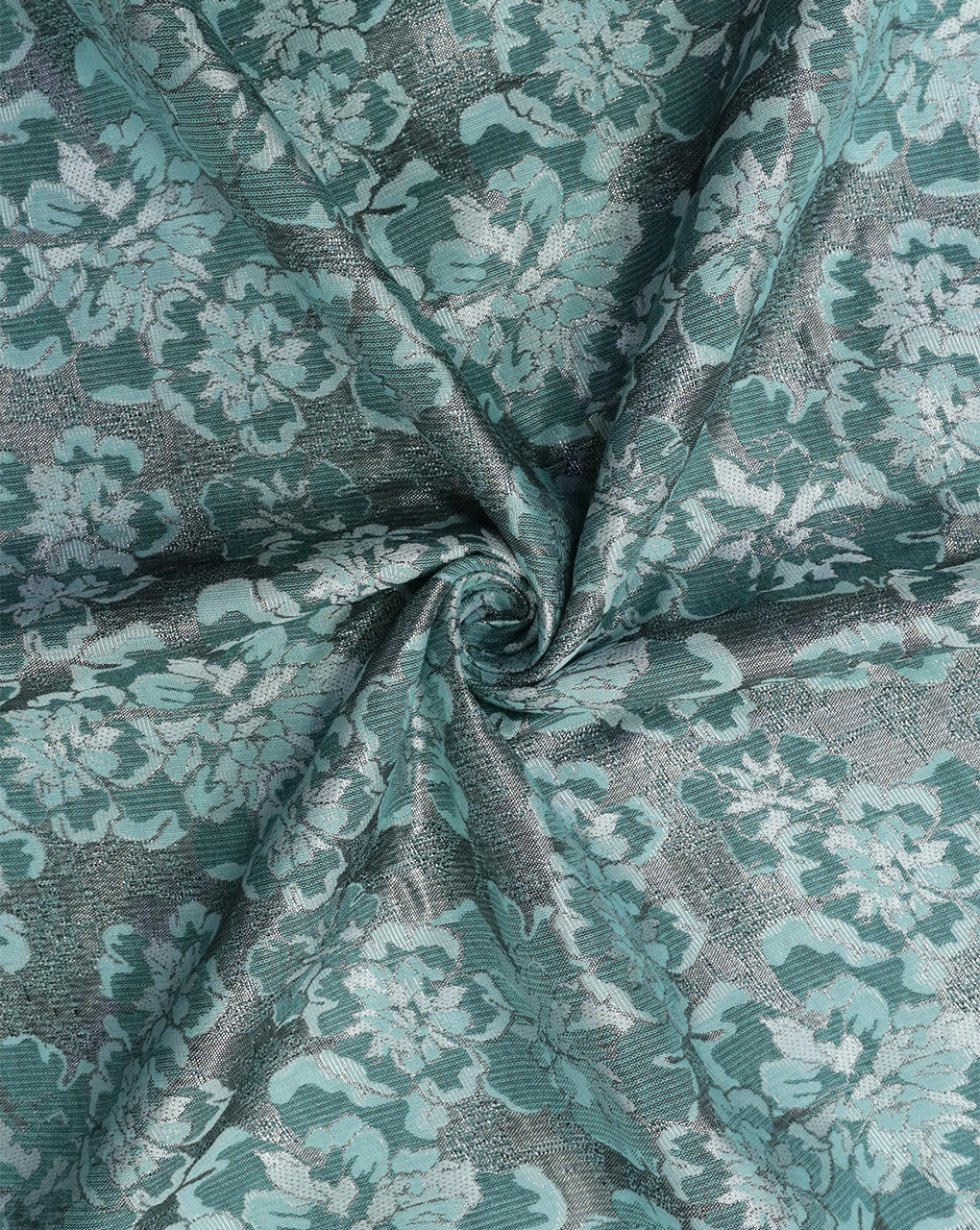 GREEN & MULTICOLOR FLORAL DESIGN POLYESTER JACQUARD FABRIC