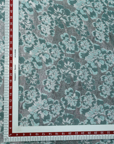 GREEN & MULTICOLOR FLORAL DESIGN POLYESTER JACQUARD FABRIC