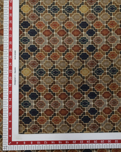 MULTICOLOR ABSTRACT DESIGN LINEN PRINTED FABRIC (WIDTH 58 INCHES)