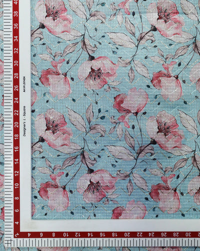 MULTICOLOR FLORAL DESIGN POLYESTER DUPION PRINTED FABRIC