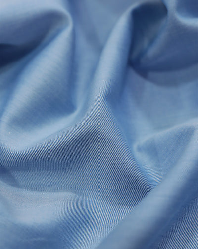 BLUE PLAIN GIZA COTTON FABRIC (WIDTH - 58 INCHES)